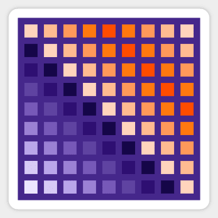Hard Edge Geometric Purple Orange Artwork Pattern Sticker